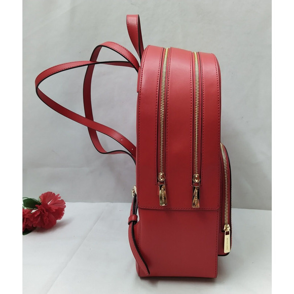 Michael Kors Jaycee Pebbled Red Leather Zipper Top Handle Large Backpack - NWT main image 14